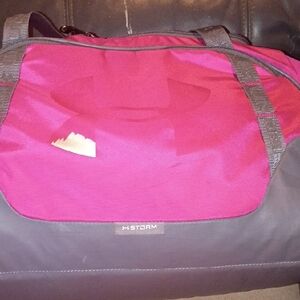 Under Armour Fuchsia and Charcoal Duffel Bag